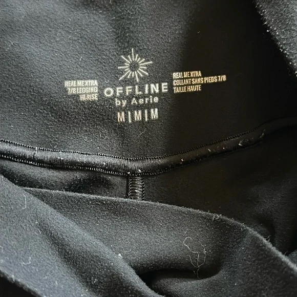 Aerie Offline Real Me Xtra 7/8ths High Rise Crossover Waistband Black Leggings M - Picture 6 of 6